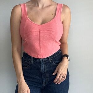 Aerie Ribbed tank top with U bottom hem